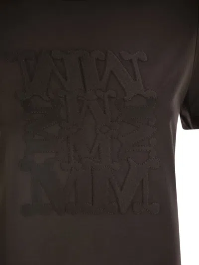 Max Mara Giovane Logo Embroidered Crewneck T-shirt In Brown
