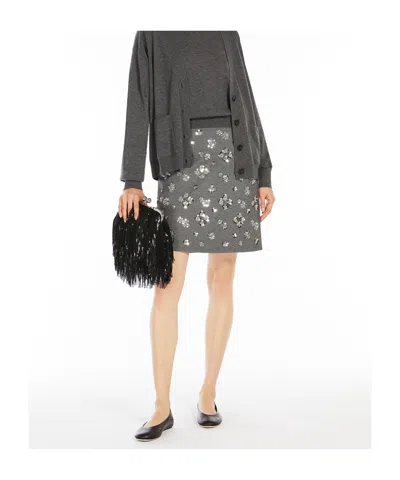 Weekend Max Mara Pasticcino Trumpet Clutch With Tassel And Sequins In Black