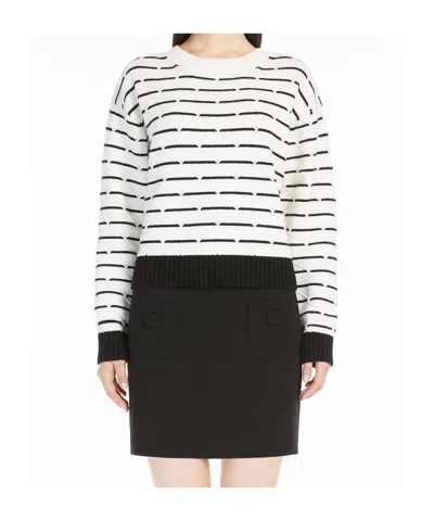 Max Mara Studio Gettone Wool And Cashmere Sweater In White