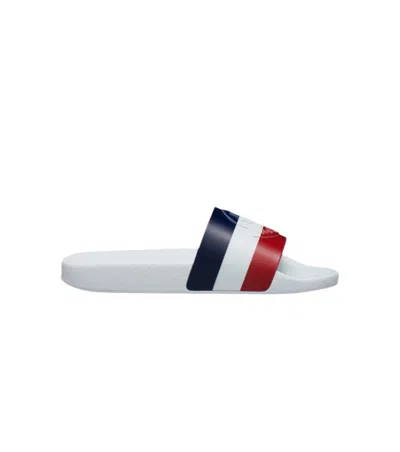 Moncler Basile Embossed Logo Slides In White