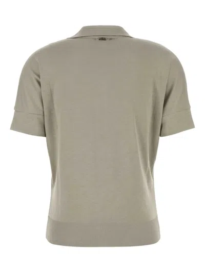 Herno Dove Grey Lyocell Blend Polo Shirt In Grey