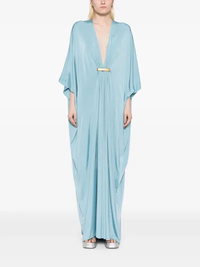Tom Ford V-neck Dress In Blue