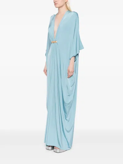 Tom Ford V-neck Dress In Blue