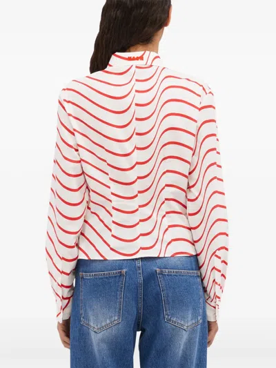 Msgm Printed Blouse In Red