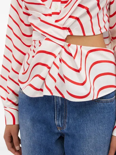 Msgm Printed Blouse In Red