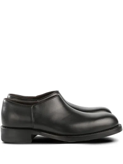 The Row Nobilis Leather Derby Shoes In Black