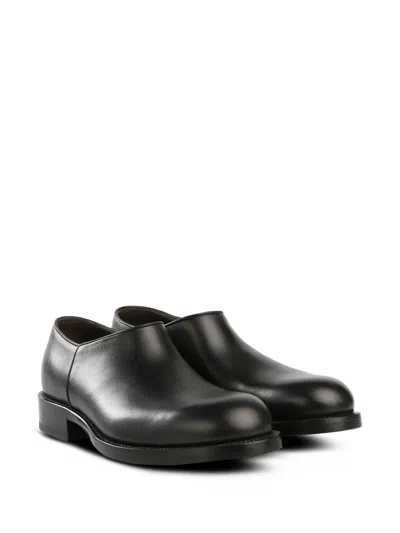 The Row Nobilis Leather Derby Shoes In Black