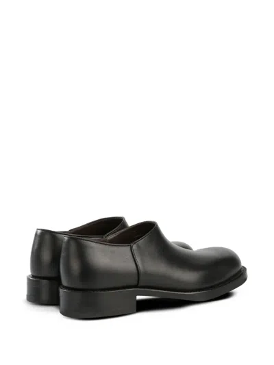 The Row Nobilis Leather Derby Shoes In Black