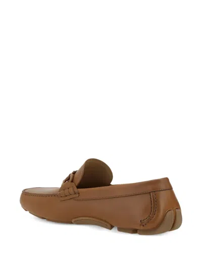 Ferragamo Brown Loafers With Ganicini Plaque On The Front