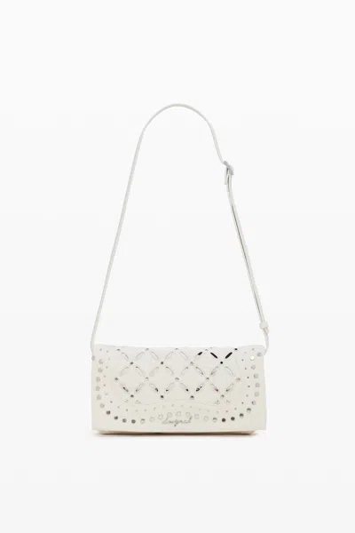 Desigual Cotton Canvas Crossbody Bag In Beige