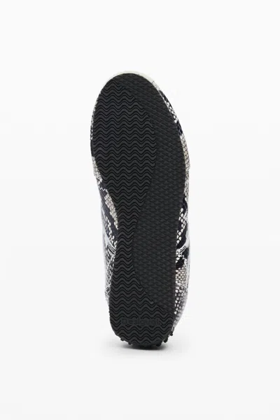 Desigual Snake Print Sneakers In White