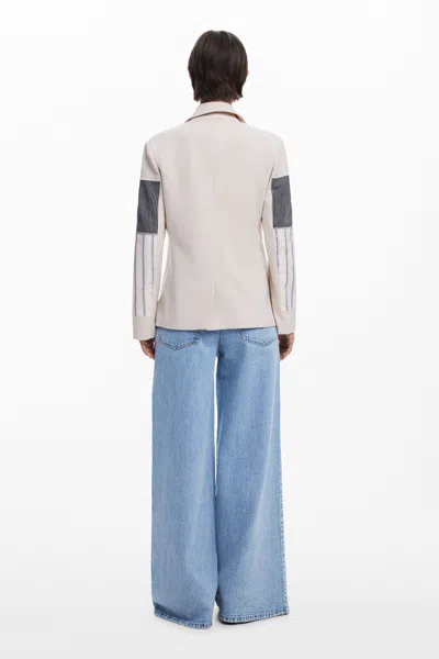 Desigual Patchwork Blazer In White