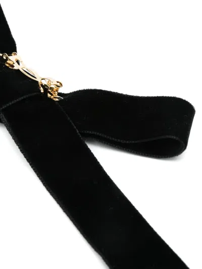 Valentino Garavani Valentino Vlogo Signature Bow Velvet Hair Clip In Black