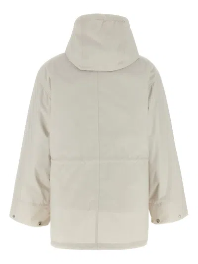 Yves Salomon Cropped Performance Fabric Parka In Neutrals