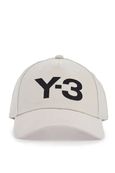 Y-3 Gray Cotton Cap With Large Logo And Curved Brim In Grey (grey)