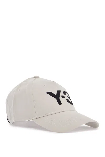 Y-3 Gray Cotton Cap With Large Logo And Curved Brim In Grey (grey)
