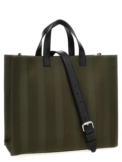 Fendi Structured Tote Bag With Detachable Strap And Top Handles In Multicolor