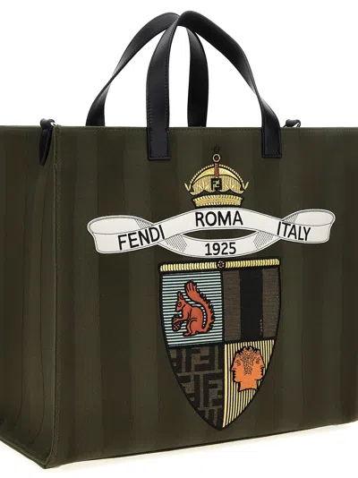 Fendi Structured Tote Bag With Detachable Strap And Top Handles In Multicolor