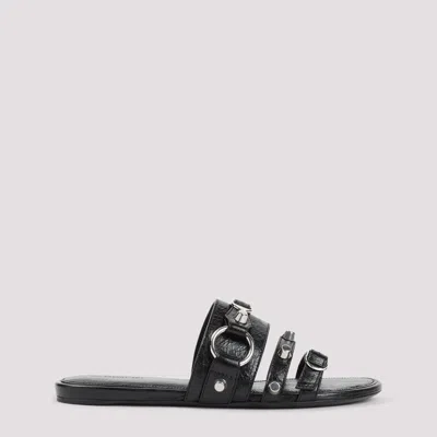 Balenciaga City Flat Sandals In Black