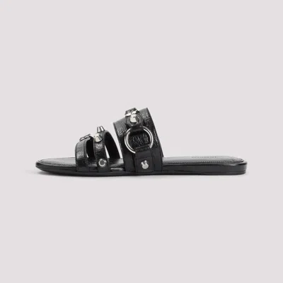 Balenciaga City Flat Sandals In Black