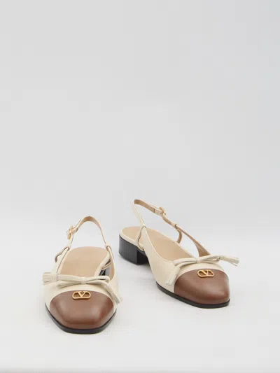 Valentino Slingback Ballerina 25mmm In Beige