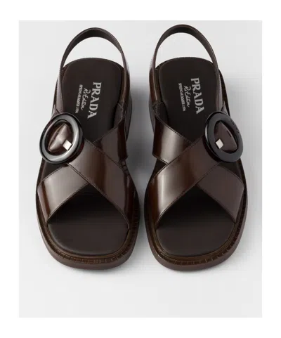 Prada Le Tanneur Handbags In Gray