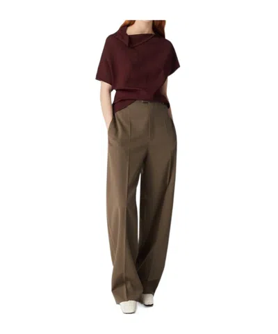 Bottega Veneta Women Pants In Ebony/light Yellow Linen Mixed Color