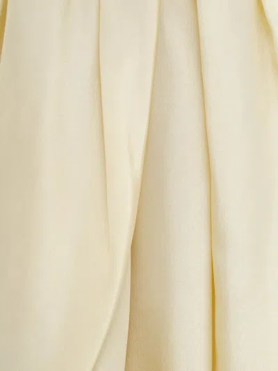 Chloé Draped Top With Keyhole Back And Puffed Sleeves In Yellow