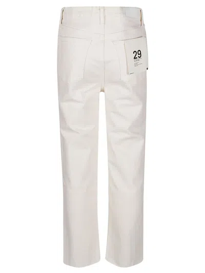 Re/done High Rise Stove Pipe Straight Jeans In Vintage White Worn In White
