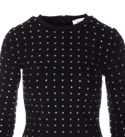 Sportmax Crystal Embellished Long Sleeve Top In Black
