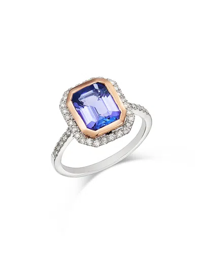 Bloomingdale's Fine Collection Tanzanite & Diamond Ring In 14k Rose & White Gold In White/rose