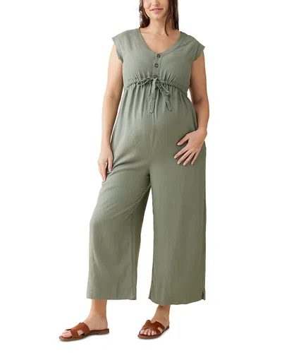 Ingrid & Isabel Linen Blend Jumpsuit In Agave