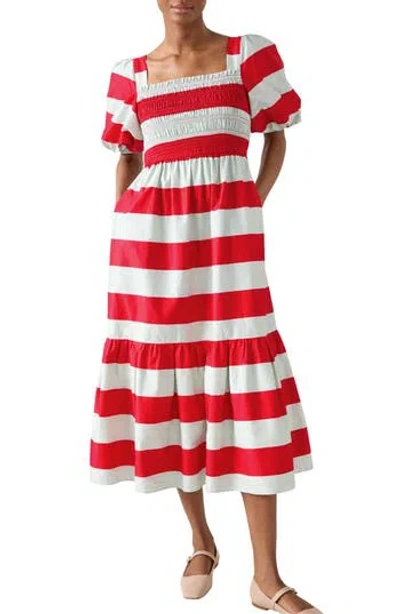 Lk Bennett Ruby Bold Stripe Maxi Dress In Red Multi