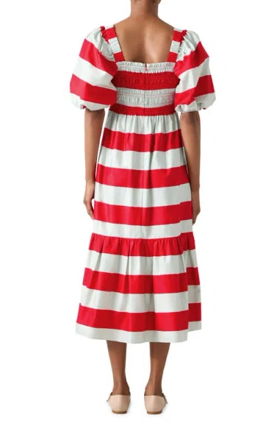 Lk Bennett Ruby Bold Stripe Maxi Dress In Red Multi