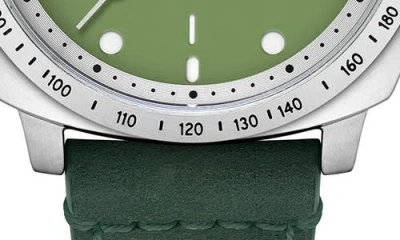 Spinnaker Hull Chronograph Leather Strap Watch, 42mm In Green