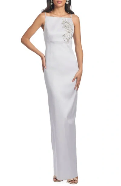 Sachin & Babi Pryce Embellished Mikado Column Gown In Silver