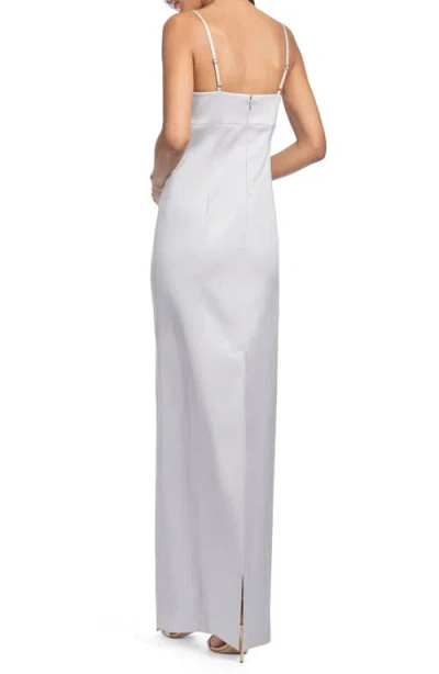 Sachin & Babi Pryce Embellished Mikado Column Gown In Silver