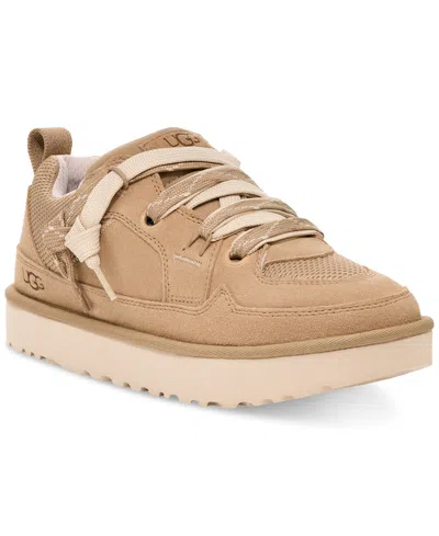 Ugg Sneakers Lo Lowmel With Mesh Inserts And Logo On The Side In Beige Suede For Men In Brown