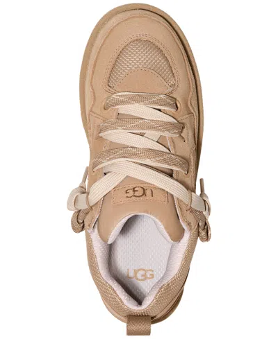 Ugg Sneakers Lo Lowmel With Mesh Inserts And Logo On The Side In Beige Suede For Men In Brown