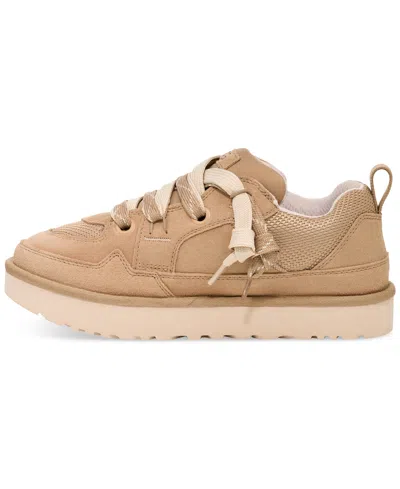 Ugg Sneakers Lo Lowmel With Mesh Inserts And Logo On The Side In Beige Suede For Men In Brown