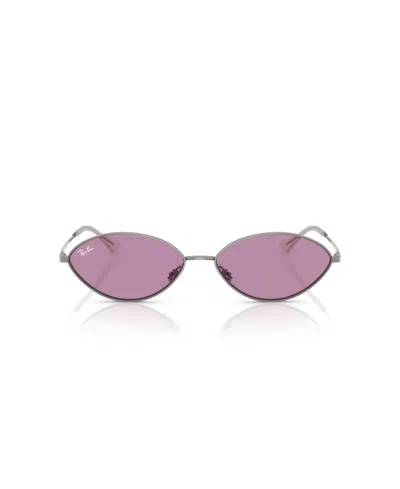 Ray Ban Rb3757 Oval Metal Sunglasses In Gunmetal