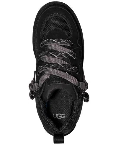 Ugg Lo Lowmel Suede Lace Up Trainers In Black