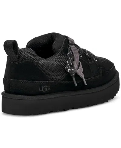 Ugg Lo Lowmel Suede Lace Up Trainers In Black