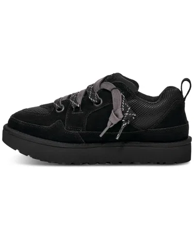 Ugg Lo Lowmel Suede Lace Up Trainers In Black