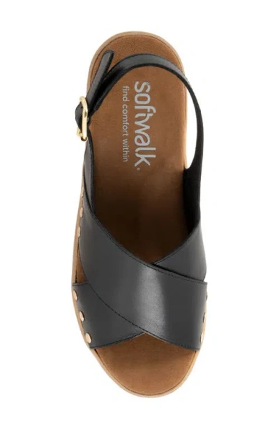 Softwalk Florence Platform Sandal In Black