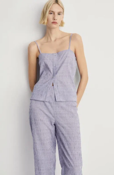 Mango Stripe Stretch Cotton Pajama Pants In Lilac