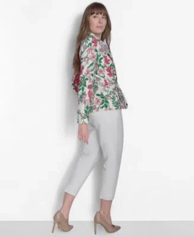 Tommy Hilfiger Women's Floral Print Stretch-crepe Blazer In Ivory