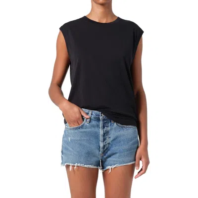 Agolde Parker Vintage Cut Off Short In Swapmeet In Black