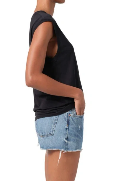 Agolde Parker Vintage Cut Off Short In Swapmeet In Black