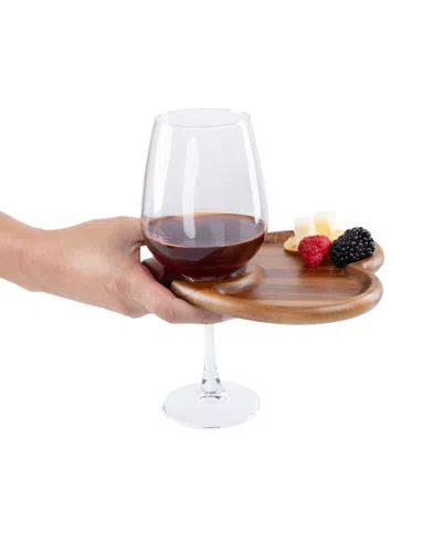 Toscana Heart Shaped Wine Appetizer Plates, Set Of 4 In Brown